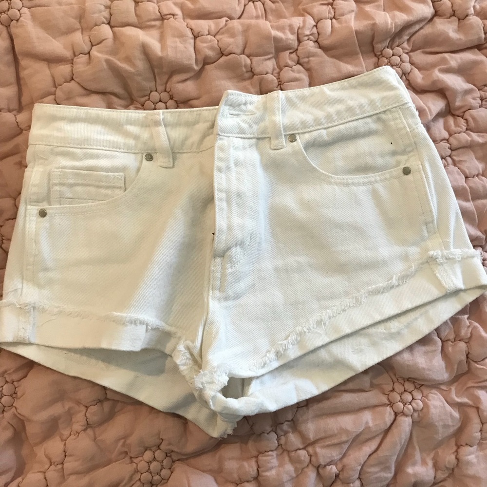 White denim shorts